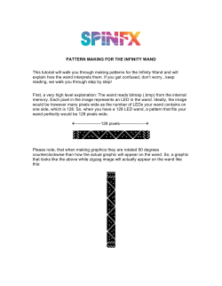 PATTERN MAKING FOR THE INFINITY WAND This tutorial will walk