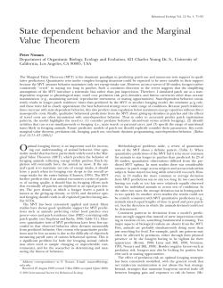State dependent behavior and the Marginal