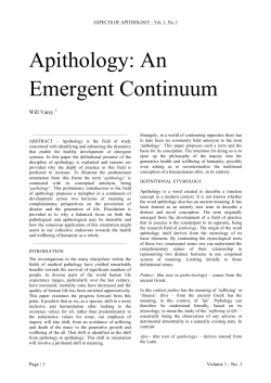 Apithology: An Emergent Continuum