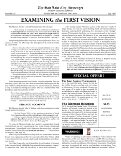 Examining the First Vision