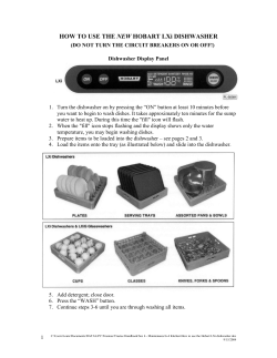 DISH WASHER PROCEDURES