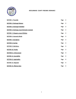 MECKLENBURG COUNTY FIREARMS ORDINANCE SECTION 1