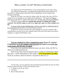ap world history - summer essay