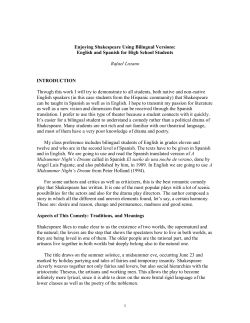 Enjoying Shakespeare Using Bilingual Versions: English and