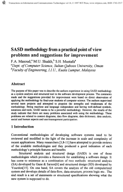 SASD methodology from a practical point of view