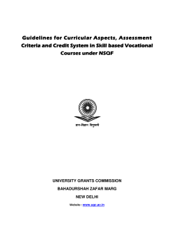 Guidelines for Curricular Aspects, Assessment Guidelines for