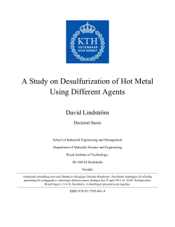 A Study on Desulfurization of Hot Metal Using Different Agents