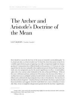 The Archer and Aristotle`s Doctrine of the Mean