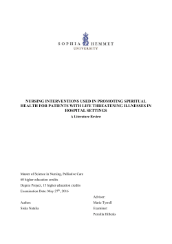 NURSING INTERVENTIONS USED IN PROMOTING SPIRITUAL