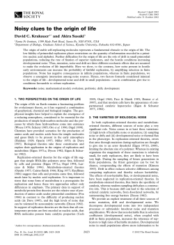 Noisy clues to the origin of life