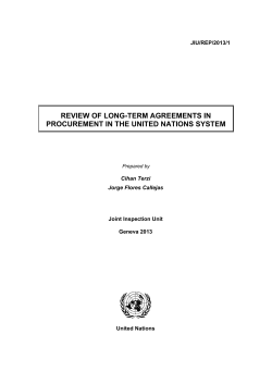 review of long-term agreements in procurement in the united nations