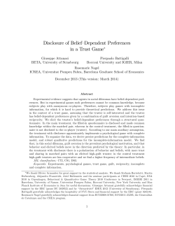 Disclosure of BeliefrDependent Preferences in a Trust Game"