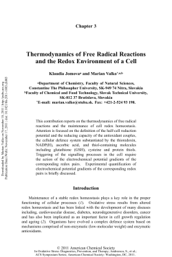 Thermodynamics of Free Radical Reactions and the Redox