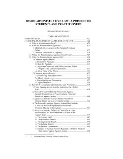 idaho administrative law: a primer for students and practitioners