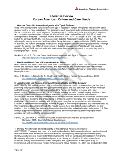 Literature Review Korean American: Culture and Care Needs
