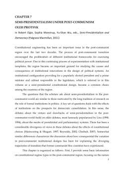 Semi-Presidentialism under Post-Communism