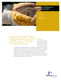Analysis of Naphthenic Acids in Filtered Oil Sands