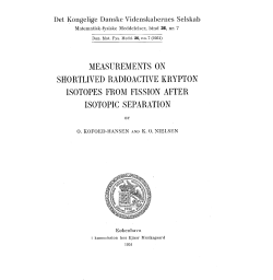 measurements on shortlived radioactive krypton isotopes from