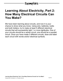 Learning About Electricity, Part 2: How Many Electrical Circuits Can