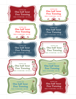 One half hour Free Tutoring One half hour Free