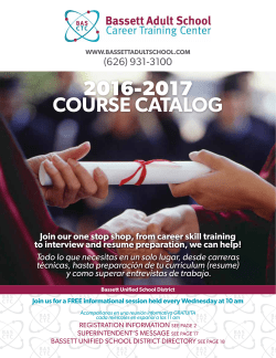 Bassett Adult School starts January 17
