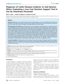 Diagnosis of Cattle Diseases Endemic to Sub