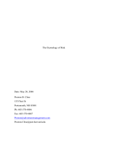 The Etymology of Risk