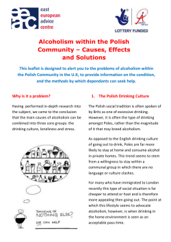 Alcoholism within the Polish Community – Causes, Effects and