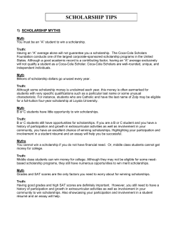 Scholarship Tips and Myths