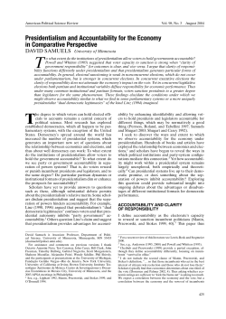Presidentialism and Accountability for the Economy in Comparative