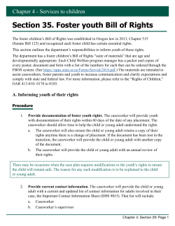 Chapter 4, Section 35 - Foster Youth Bill of Rights