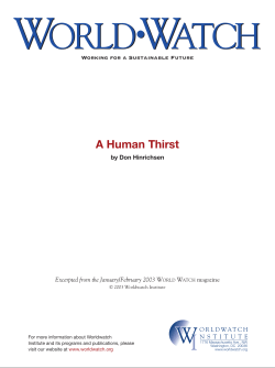 A Human Thirst - Worldwatch Institute