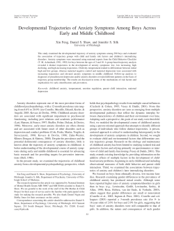 Developmental trajectories of anxiety symptoms among boys across