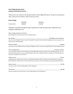 Banquet Center Contract - Peoria Ridge Golf Course