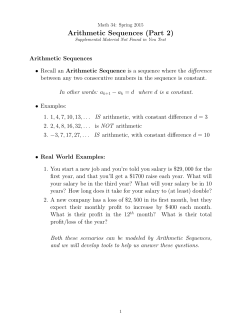 Arithmetic Sequences