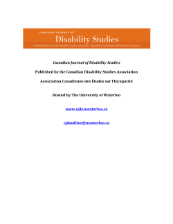 Article 1 Robert, Disabling Excess - Canadian Journal of Disability