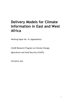 Delivery Models for Climate Information in East and West Africa