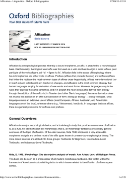Affixation - Linguistics