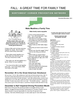 FALL: A GREAT TIME FOR FAMILY TIME