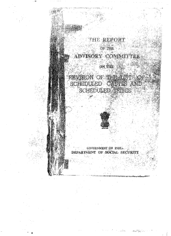 Lokur Committee Report - Ministry of Tribal Affairs