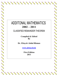 ADDITONAL MATHEMATICS