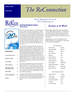 July 2015 Newsletter - ReCon Management / Engineering