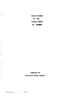 Early Records of the Bailey Family of Andover