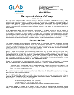 Marriage &ndash; A History of Change