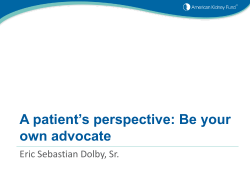 A patient`s perspective: Be your own advocate