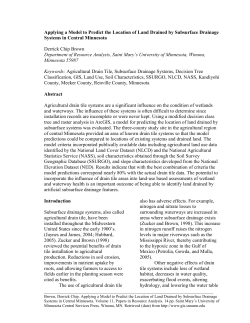 Applying a Model to Predict the Location of Land Drained by