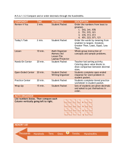 Thousands Hundreds Tens Ones Tenths Hundredths