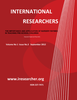 International Researcher Volume No.1 Issue No. 3 September
