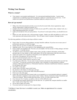 Writing a Resume - McMurry University