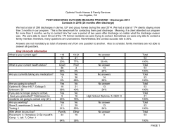 Post Discharge Contacts 2016 of Discharges 2014